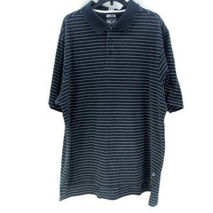 ADIDAS Climalite Polo Shirt Black w/ White Stripe